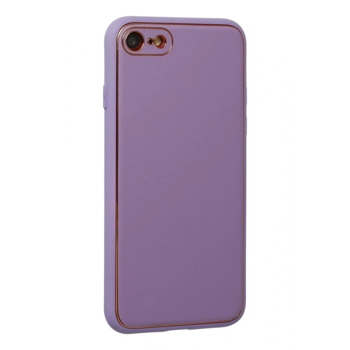 Apple iPhone 7 Kılıf Coco Deri Silikon Kapak - Lila