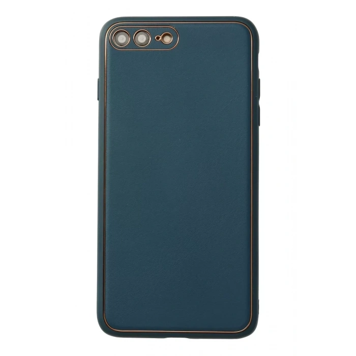 Apple iPhone 7 Plus Kılıf Coco Deri Silikon Kapak - Mavi