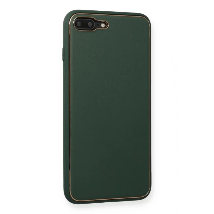 Apple iPhone 7 Plus Kılıf Coco Deri Silikon Kapak - Yeşil