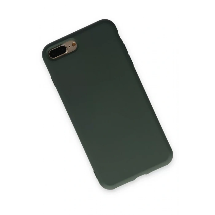 Apple iPhone 7 Plus Kılıf Nano içi Kadife Silikon - Koyu Yeşil
