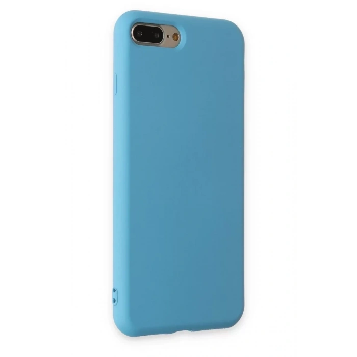 Apple iPhone 7 Plus Kılıf Nano içi Kadife Silikon - Mavi