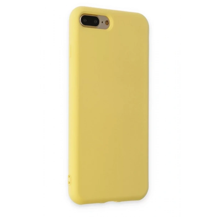 Apple iPhone 7 Plus Kılıf Nano içi Kadife Silikon - Sarı