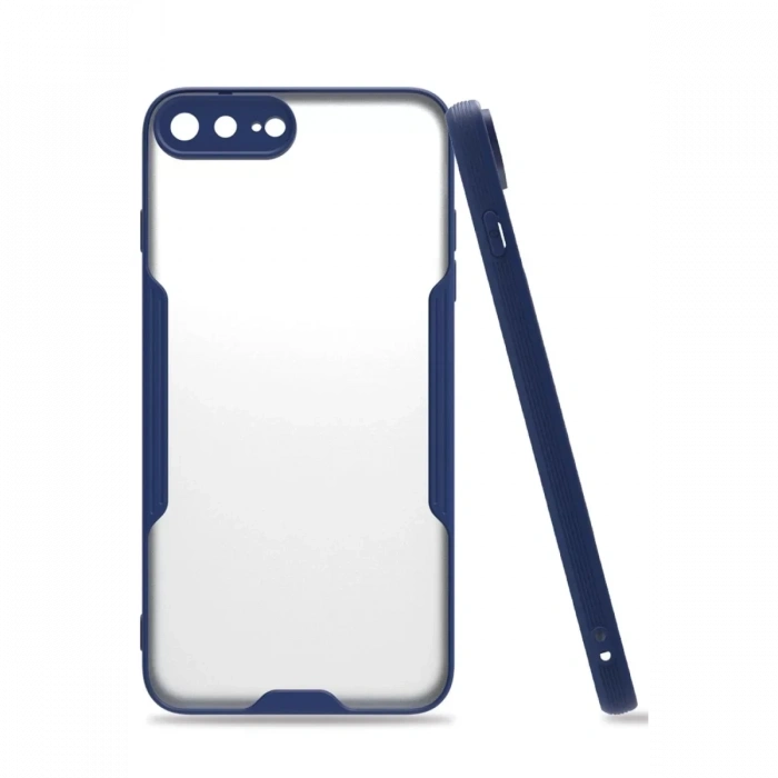 Apple iPhone 7 Plus Kılıf Platin Silikon - Lacivert