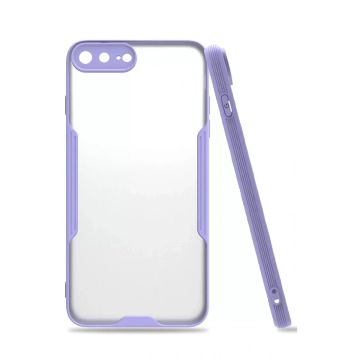 Apple iPhone 7 Plus Kılıf Platin Silikon - Lila