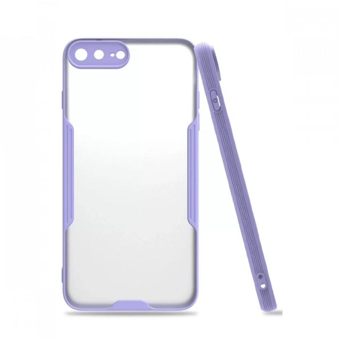 Apple iPhone 7 Plus Kılıf Platin Silikon - Lila