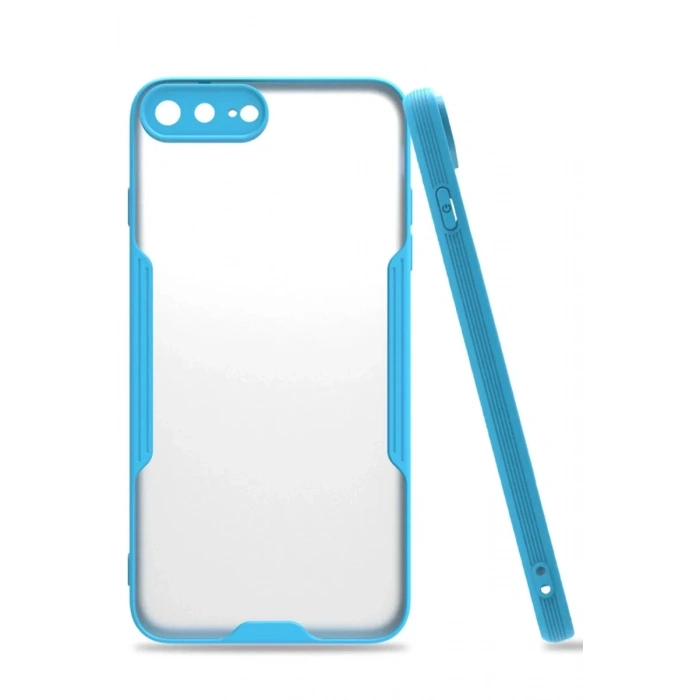 Apple iPhone 7 Plus Kılıf Platin Silikon - Mavi