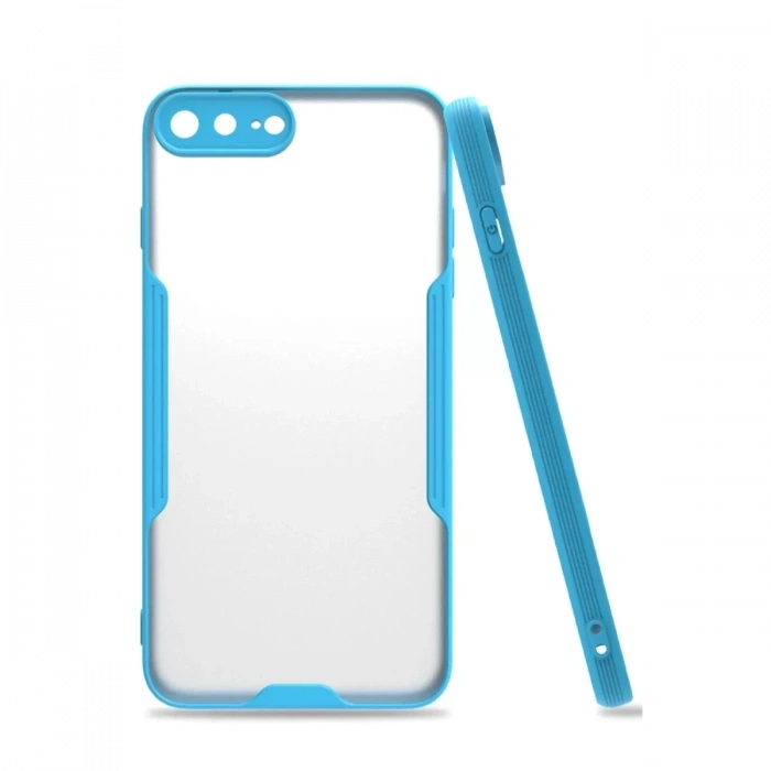 Apple iPhone 7 Plus Kılıf Platin Silikon - Mavi