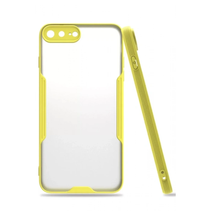 Apple iPhone 7 Plus Kılıf Platin Silikon - Sarı