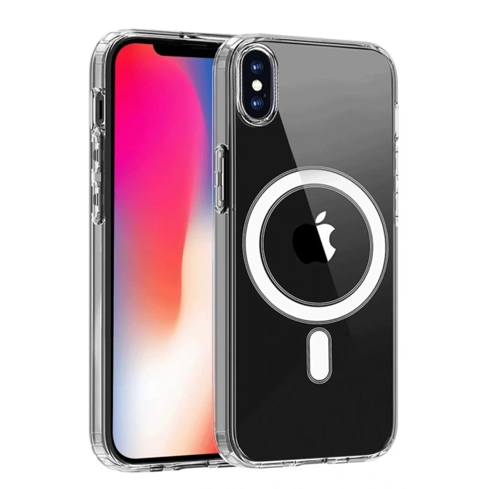 Apple iPhone X Kılıf Magneticsafe Şeffaf Silikon - Şeffaf