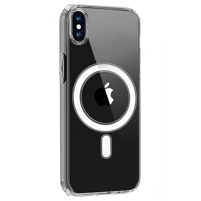 Apple iPhone X Kılıf Magneticsafe Şeffaf Silikon - Şeffaf
