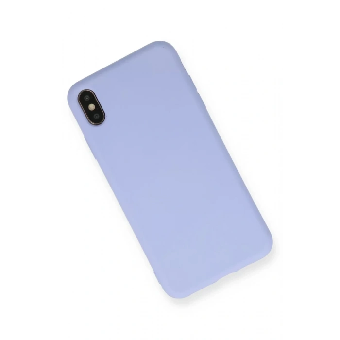 Apple iPhone X Kılıf Nano içi Kadife Silikon - Lila