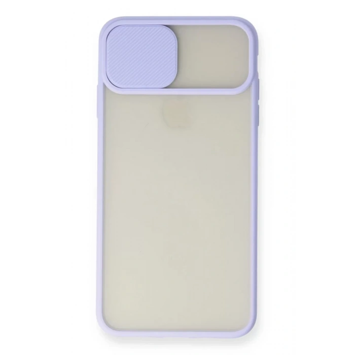 Apple iPhone X Kılıf Palm Buzlu Kamera Sürgülü Silikon - Lila
