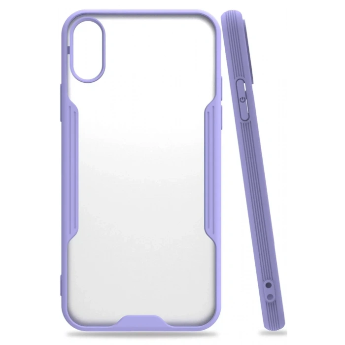 Apple iPhone X Kılıf Platin Silikon - Lila