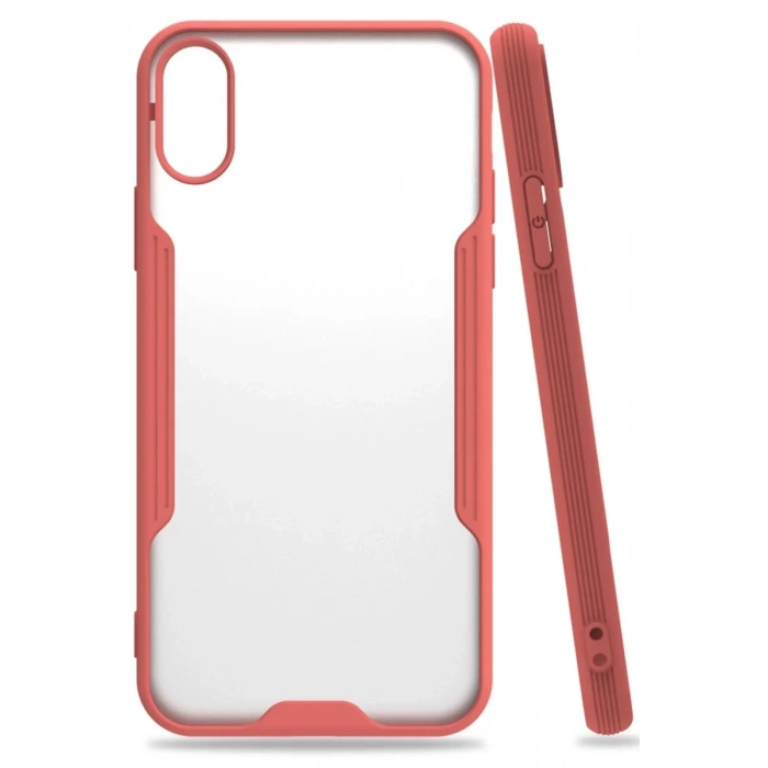 Apple iPhone X Kılıf Platin Silikon - Pembe