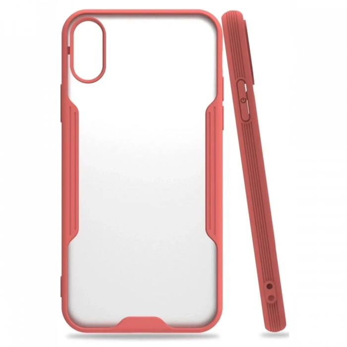 Apple iPhone X Kılıf Platin Silikon - Pembe