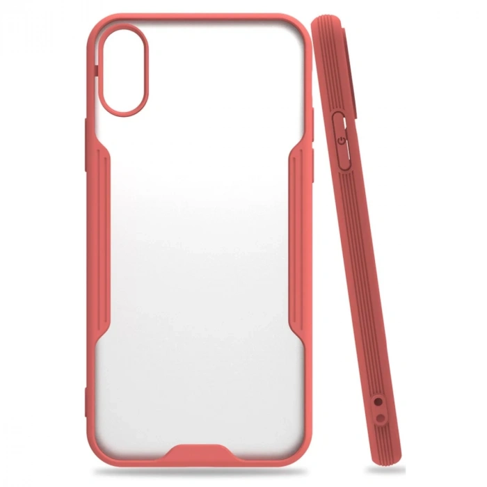 Apple iPhone X Kılıf Platin Silikon - Pembe