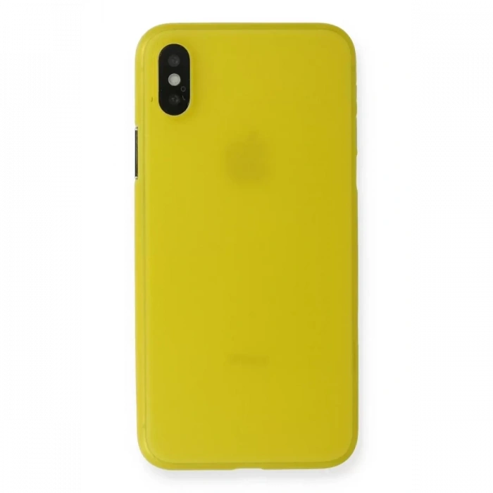 Apple iPhone X Kılıf PP Ultra İnce Kapak - Sarı