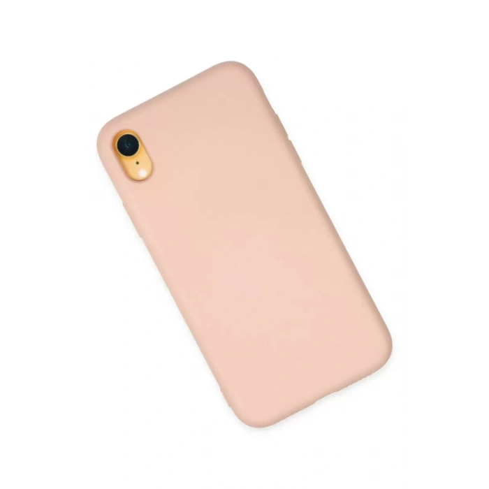 Apple iPhone XR Kılıf Nano içi Kadife Silikon - Pudra