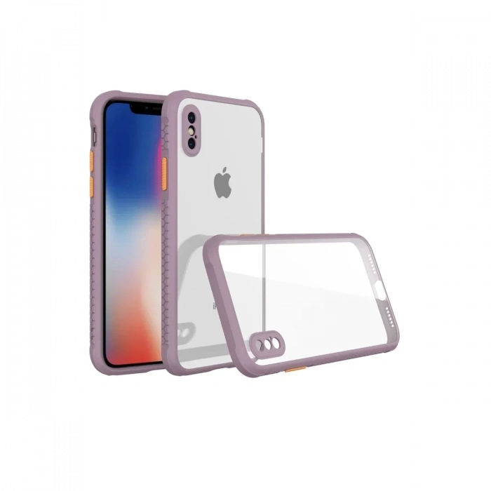Apple iPhone XS Max Kılıf Miami Şeffaf Silikon - Açık Mor