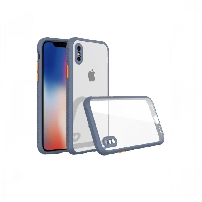 Apple iPhone XS Max Kılıf Miami Şeffaf Silikon - Gri