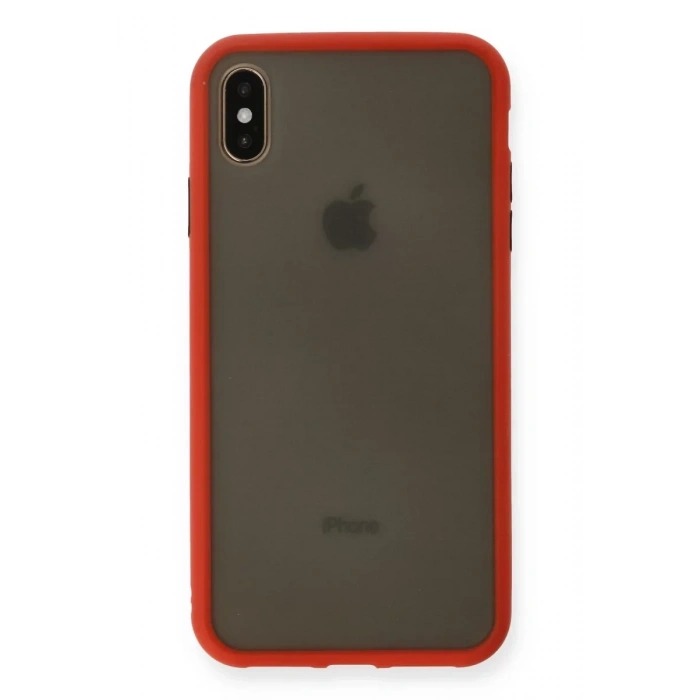 Apple iPhone XS Max Kılıf Montreal Silikon Kapak - Kırmızı