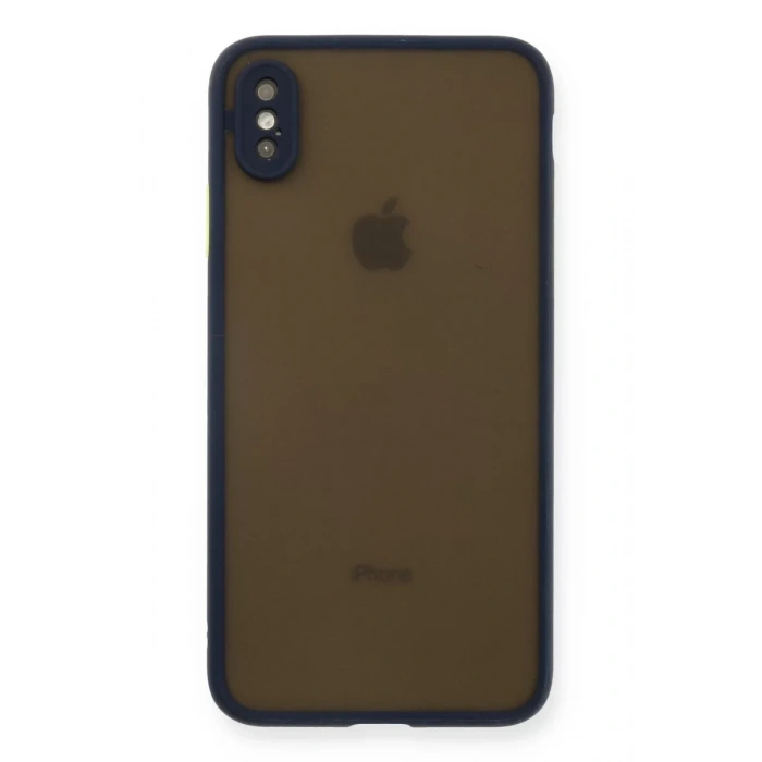 Apple iPhone XS Max Kılıf Montreal Silikon Kapak - Lacivert