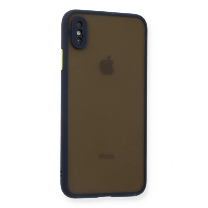 Apple iPhone XS Max Kılıf Montreal Silikon Kapak - Lacivert