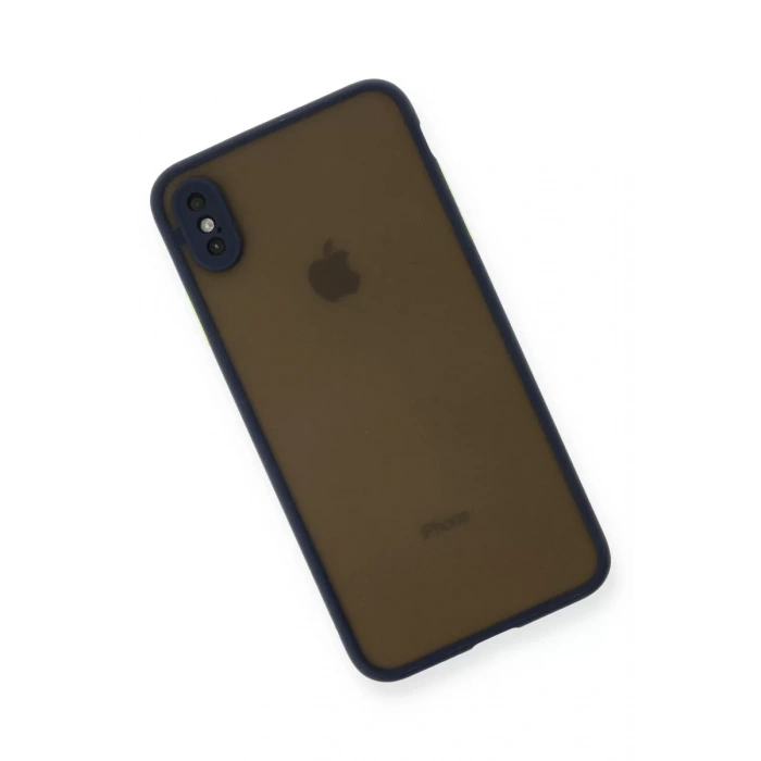 Apple iPhone XS Max Kılıf Montreal Silikon Kapak - Lacivert