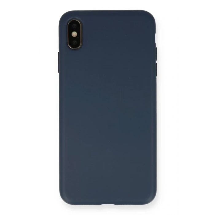 Apple iPhone XS Max Kılıf Nano içi Kadife Silikon - Lacivert