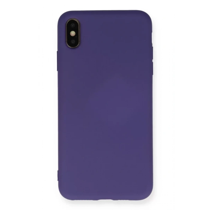 Apple iPhone XS Max Kılıf Nano içi Kadife Silikon - Mor