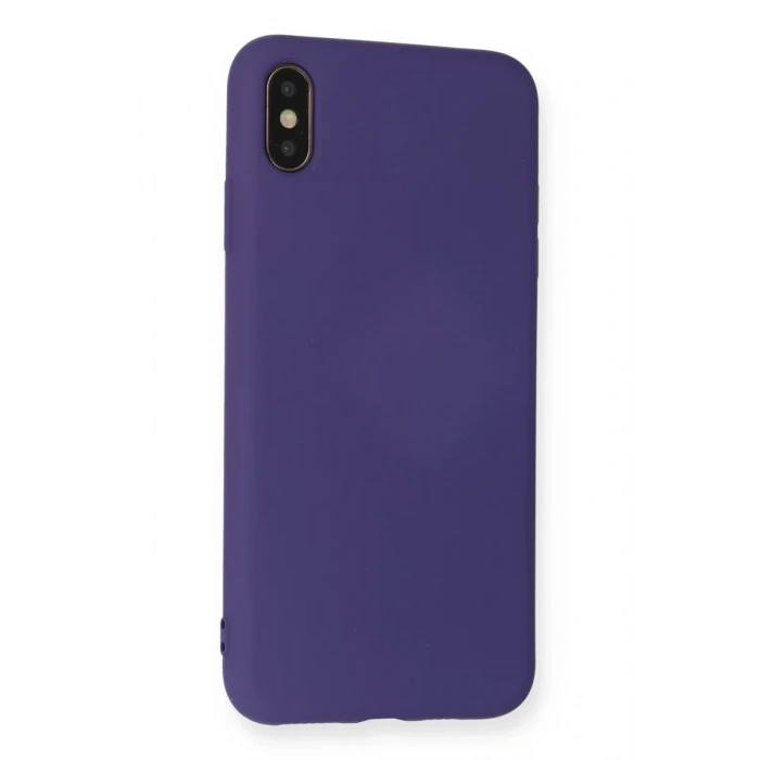 Apple iPhone XS Max Kılıf Nano içi Kadife Silikon - Mor