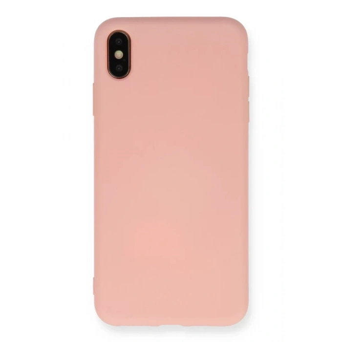 Apple iPhone XS Max Kılıf Nano içi Kadife Silikon - Pudra