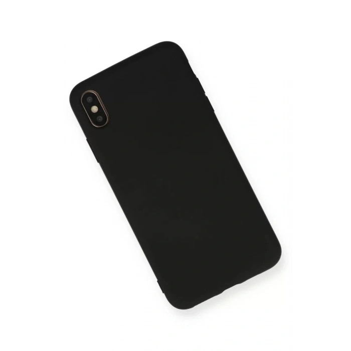 Apple iPhone XS Max Kılıf Nano içi Kadife Silikon - Siyah