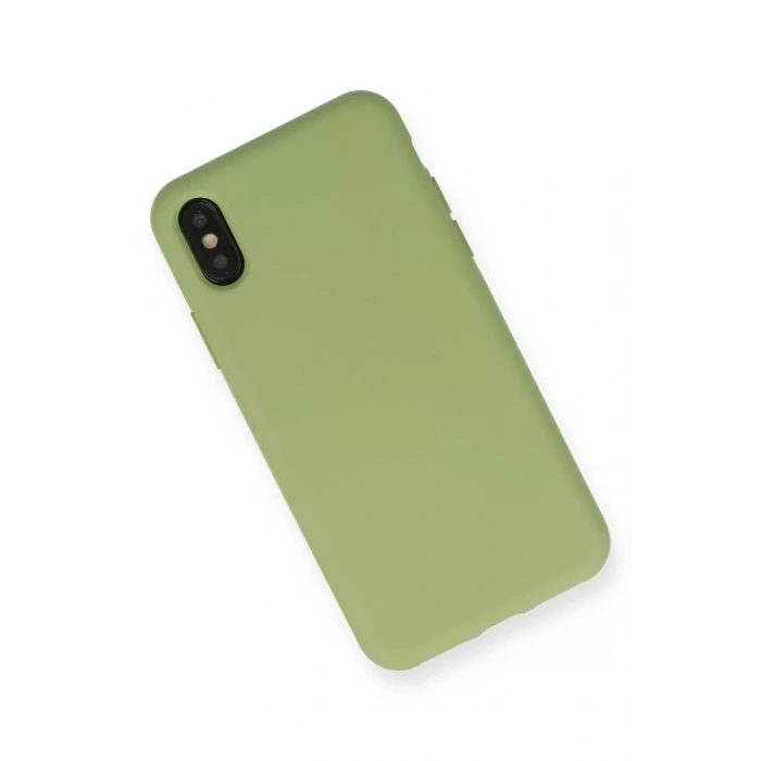 Apple iPhone XS Max Kılıf Nano içi Kadife Silikon - Yeşil