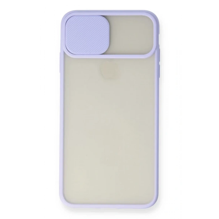 Apple iPhone XS Max Kılıf Palm Buzlu Kamera Sürgülü Silikon - Lila