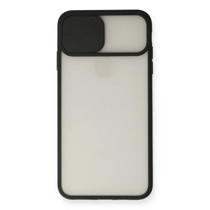 Apple iPhone XS Max Kılıf Palm Buzlu Kamera Sürgülü Silikon - Siyah