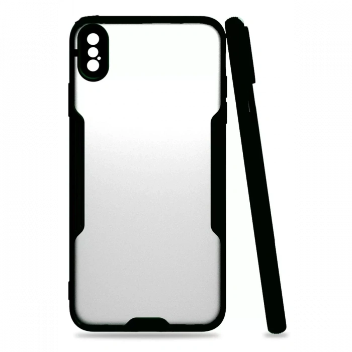 Apple iPhone XS Max Kılıf Platin Silikon - Siyah