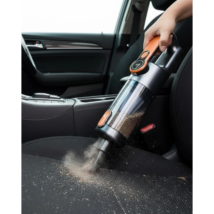 Araç İçi Uyumlu Şarjlı El Süpürgesi Dar Alan Temizlik Aparatlı