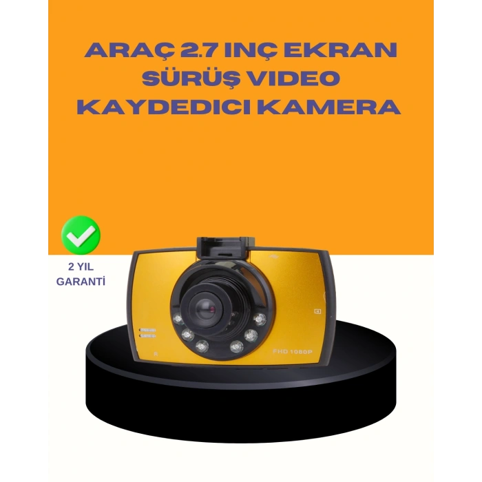 Araç Ön Kamera Full HD Kayıt ve G Sensor Özellikli