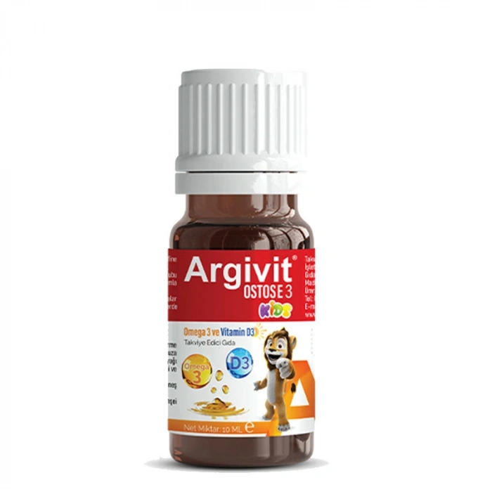 Argivit Ostosse3 Kids Omega-3 ve Vitamin D3 İçeren Takviye Edici Gıda 10 ml