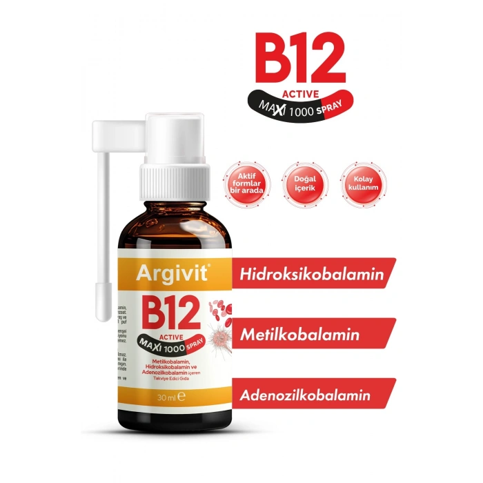 Argivit Vitamin B12 Active Maxi Sprey 30 ml