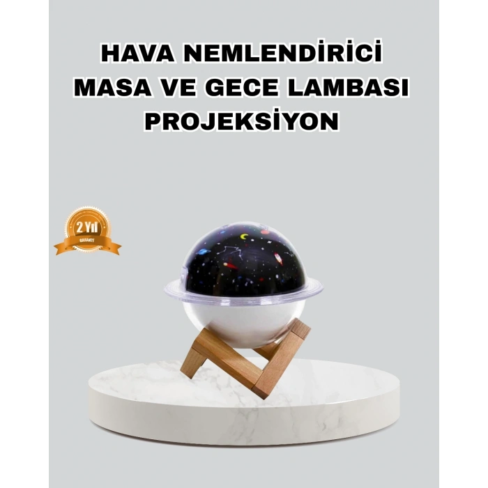 Aromaterapili USB Hava Nemlendirici – Projeksiyon Işıklı, Sessiz ve Şık Tasarım