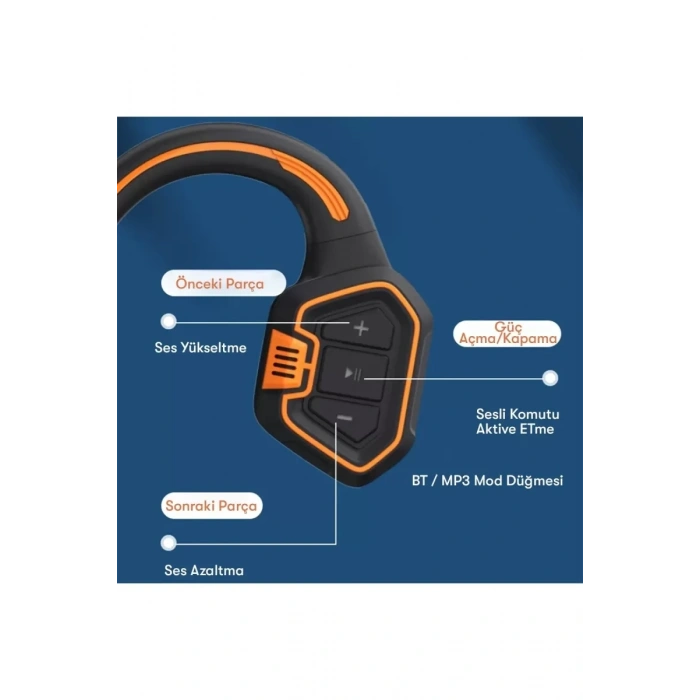 AS9 Suya Dayanıklı Bluetooth Kulaklık - Siyah