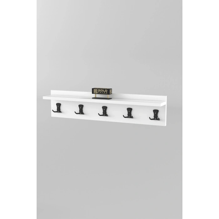 Askılık Duvar Elbise Askılığı Portmanto 80 Cm Beyaz Düz