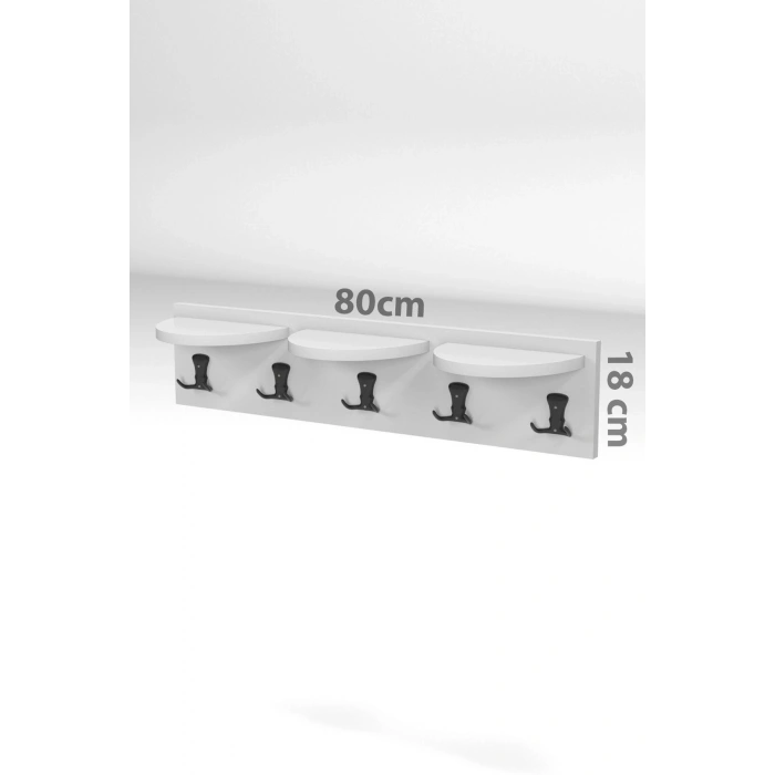 Askılık Duvar Elbise Askılığı Portmanto 80 Cm Ceviz