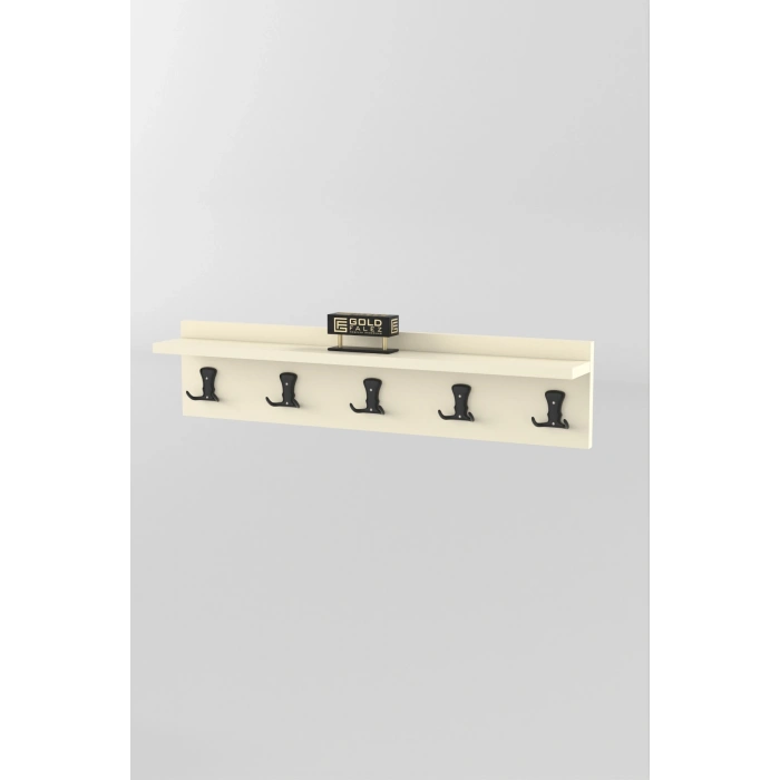 Askılık Duvar Elbise Askılığı Portmanto 80 Cm Krem Düz