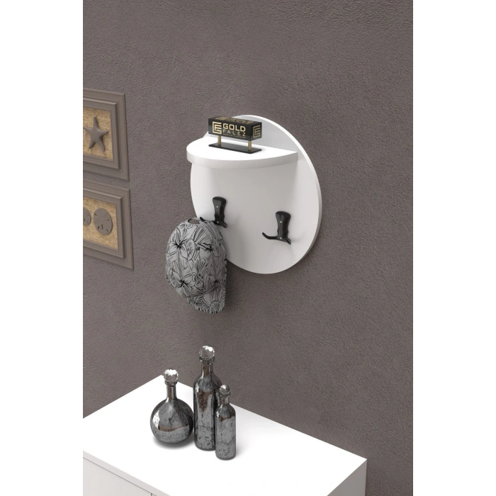 Askılık Duvar Elbise Askılığı Portmanto Üstü Beyaz