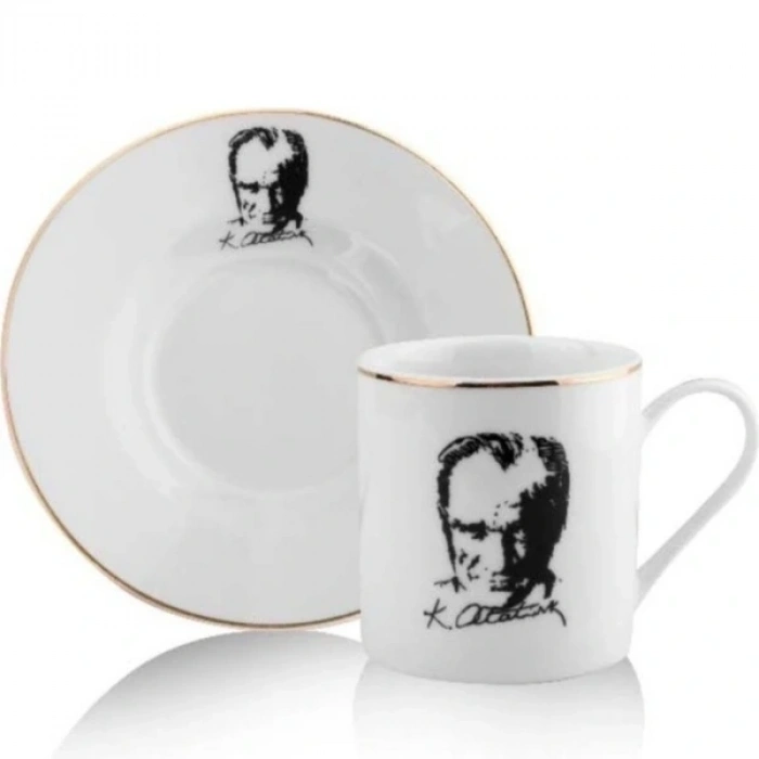 Atatürk Tasarımlı Porselen 2li Kahve Seti