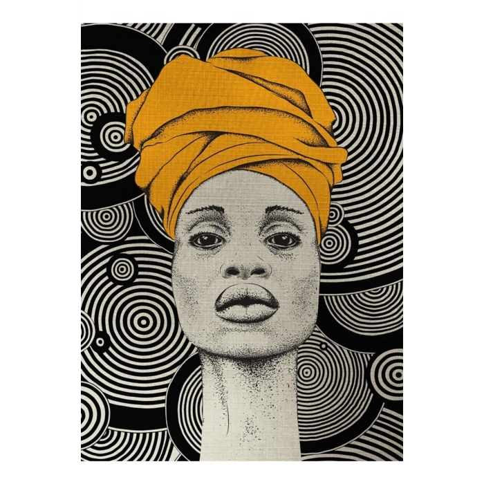 Aura Sarı Siyah Canvas Tablo (50x70)