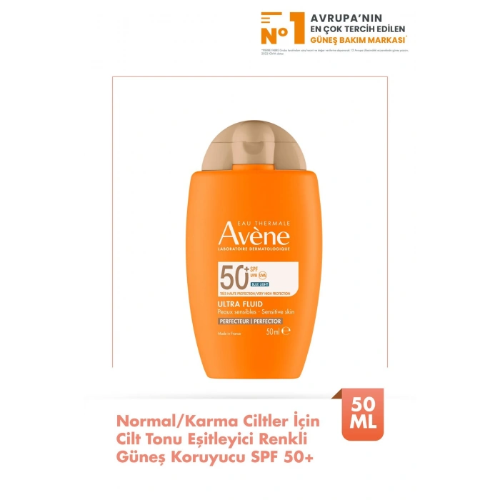Avene Solaire Ultra Fluid Perfector Spf50+ Cilt Tonu Eşitleyici Renkli Güneş Kremi 50 ml